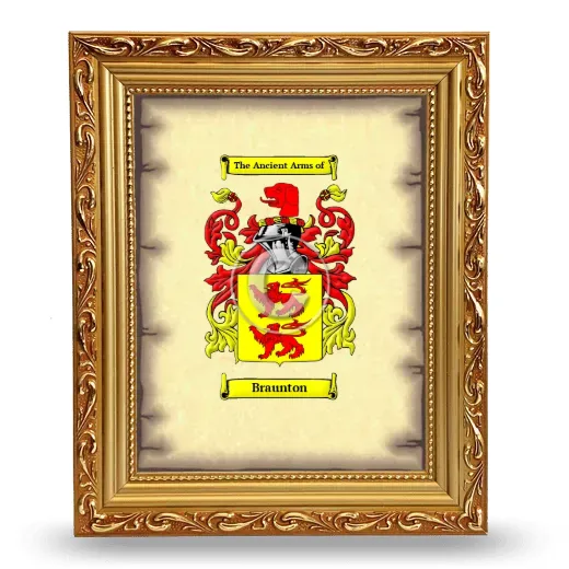 Braunton Coat of Arms Framed - Gold