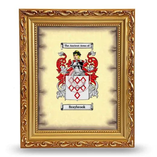 Braybrook Coat of Arms Framed - Gold