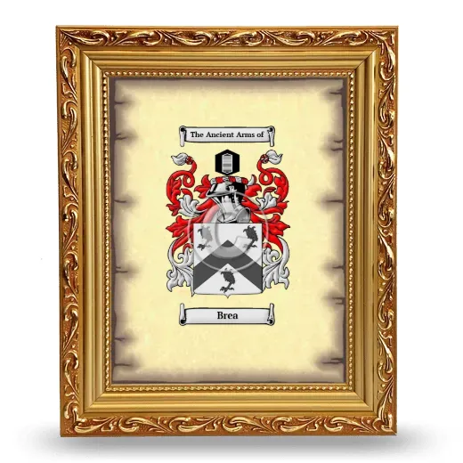 Brea Coat of Arms Framed - Gold