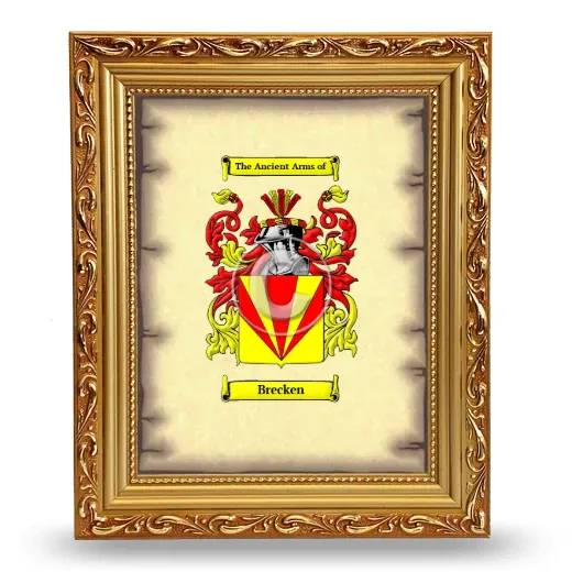 Brecken Coat of Arms Framed - Gold