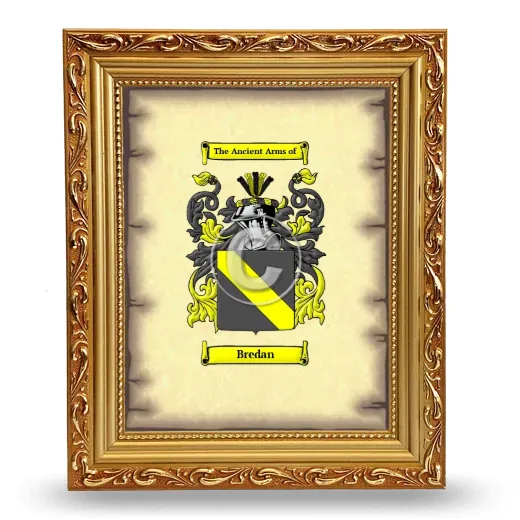 Bredan Coat of Arms Framed - Gold