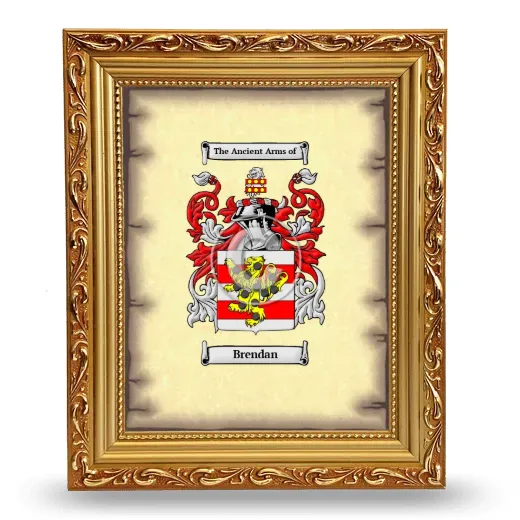 Brendan Coat of Arms Framed - Gold