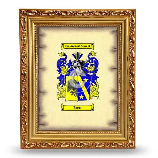 Brett Coat of Arms Framed - Gold