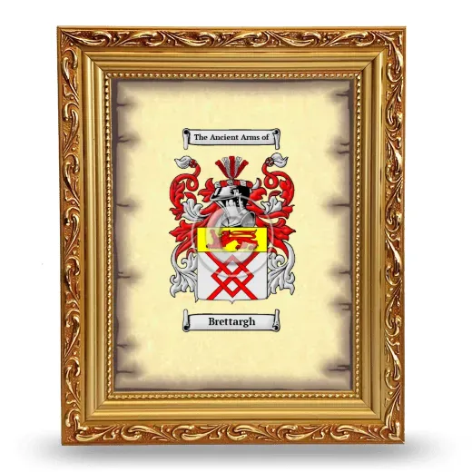 Brettargh Coat of Arms Framed - Gold