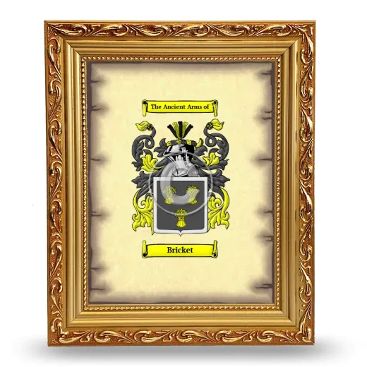 Bricket Coat of Arms Framed - Gold