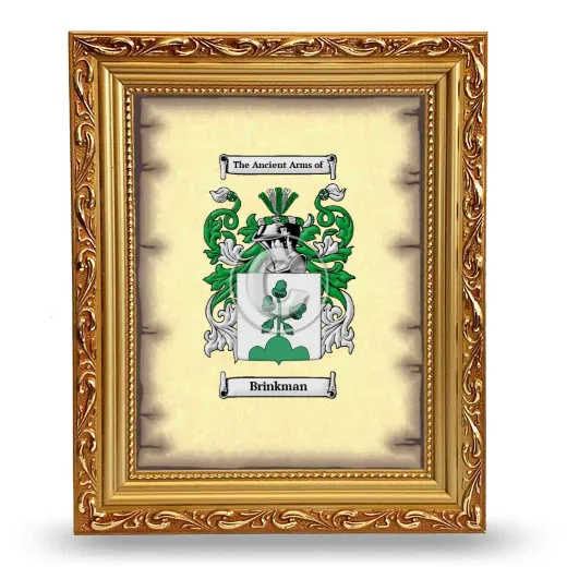 Brinkman Coat of Arms Framed - Gold