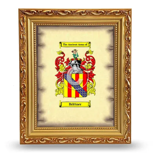 Brittner Coat of Arms Framed - Gold