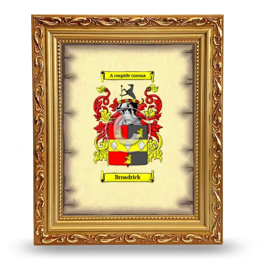 Broadrick Coat of Arms Framed - Gold