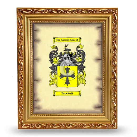Brockett Coat of Arms Framed - Gold