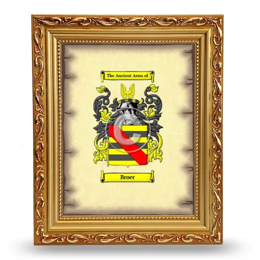 Broer Coat of Arms Framed - Gold