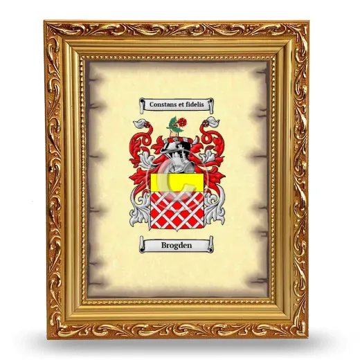Brogden Coat of Arms Framed - Gold