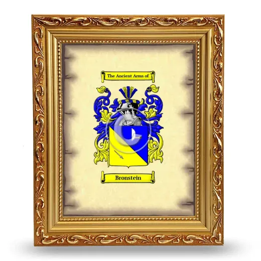 Bronstein Coat of Arms Framed - Gold