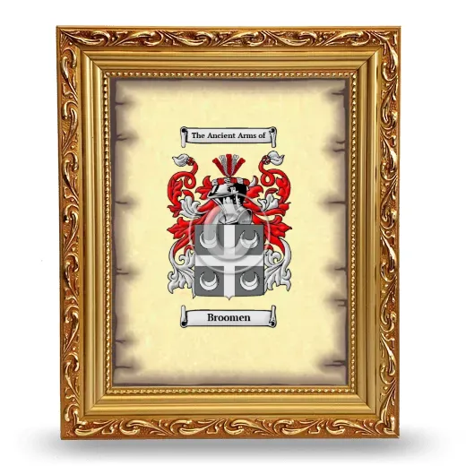 Broomen Coat of Arms Framed - Gold