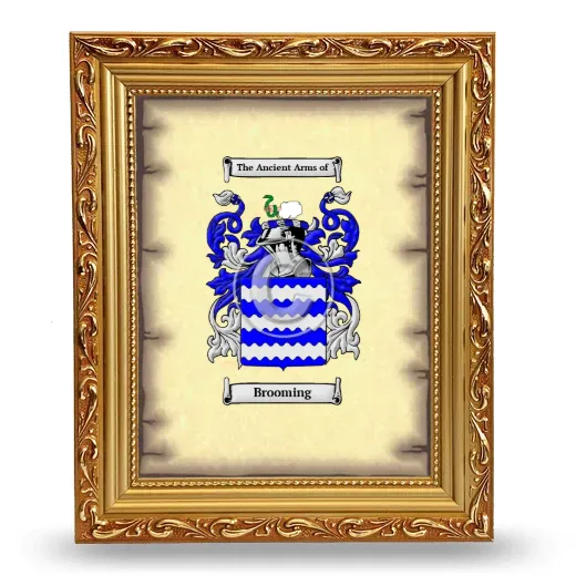 Brooming Coat of Arms Framed - Gold