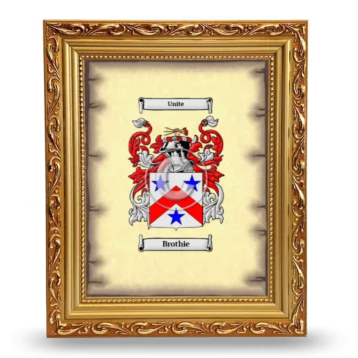 Brothie Coat of Arms Framed - Gold