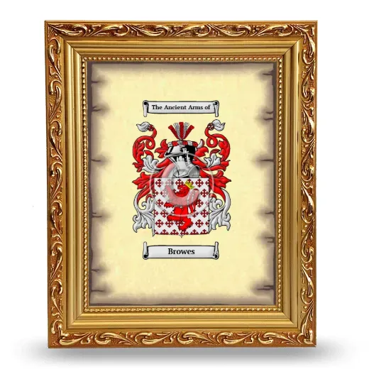 Browes Coat of Arms Framed - Gold