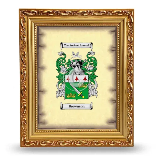 Brownson Coat of Arms Framed - Gold
