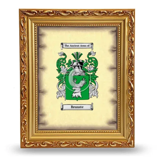 Brunste Coat of Arms Framed - Gold