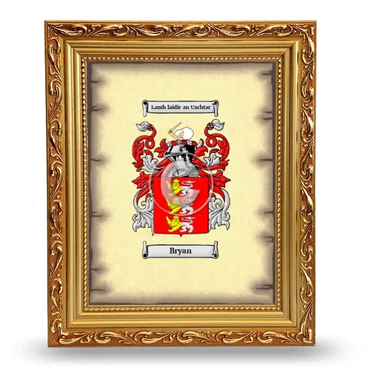 Bryan Coat of Arms Framed - Gold