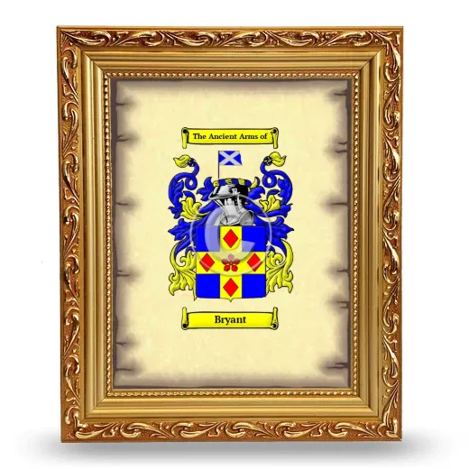 Bryant Coat of Arms Framed - Gold