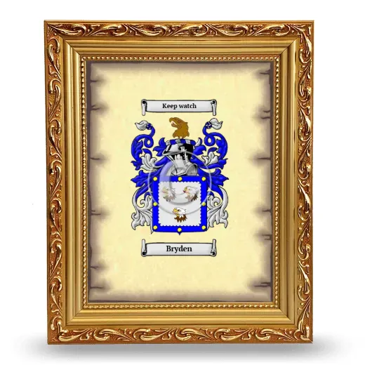 Bryden Coat of Arms Framed - Gold