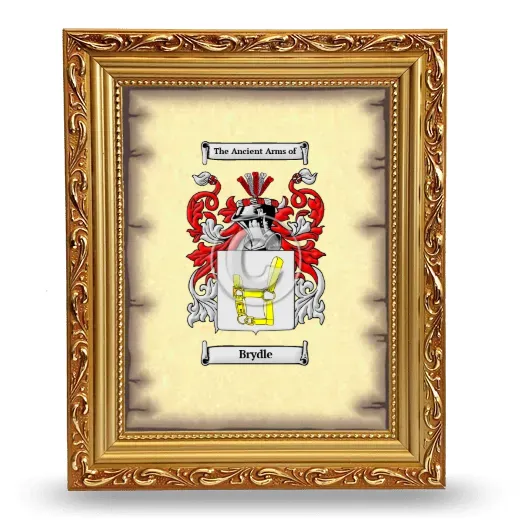 Brydle Coat of Arms Framed - Gold