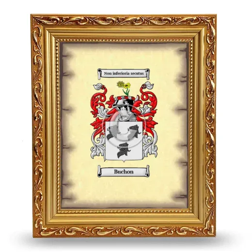 Buchon Coat of Arms Framed - Gold