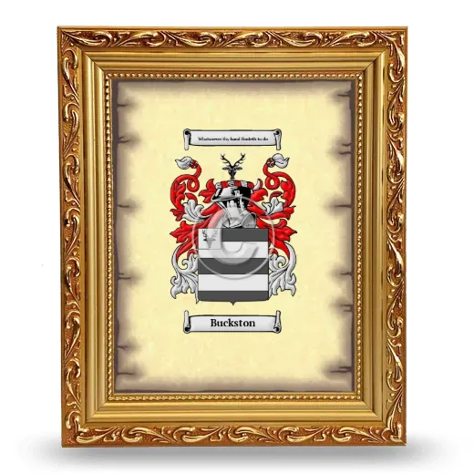 Buckston Coat of Arms Framed - Gold