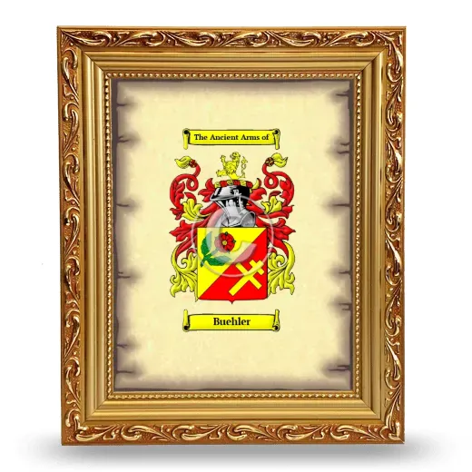 Buehler Coat of Arms Framed - Gold