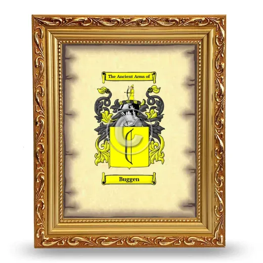 Buggen Coat of Arms Framed - Gold