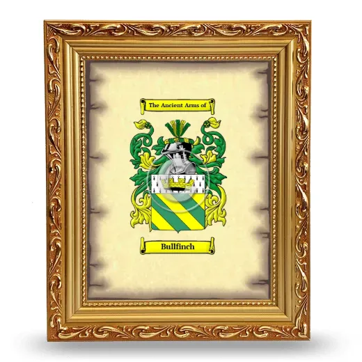 Bullfinch Coat of Arms Framed - Gold
