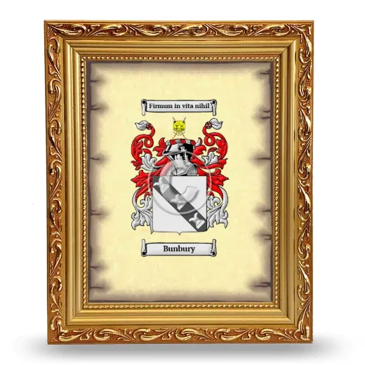 Bunbury Coat of Arms Framed - Gold