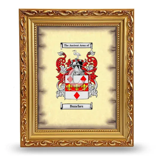Bunches Coat of Arms Framed - Gold