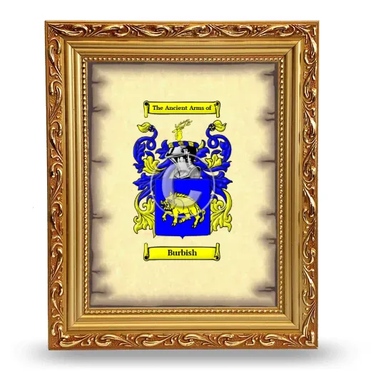 Burbish Coat of Arms Framed - Gold