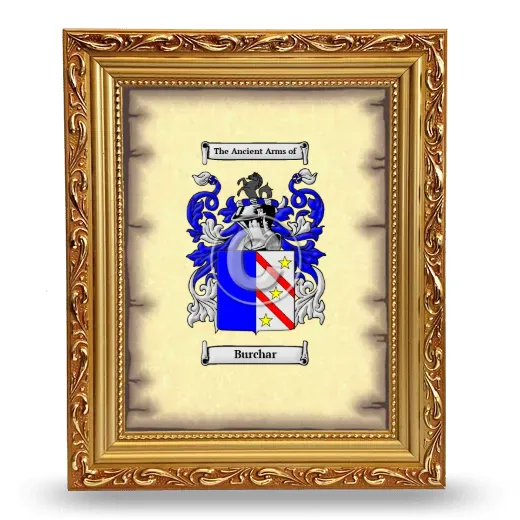 Burchar Coat of Arms Framed - Gold