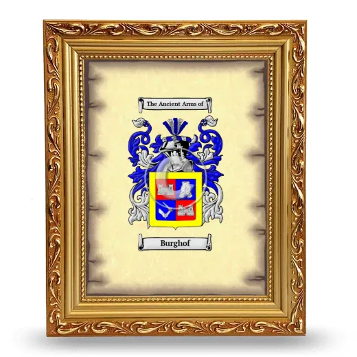 Burghof Coat of Arms Framed - Gold