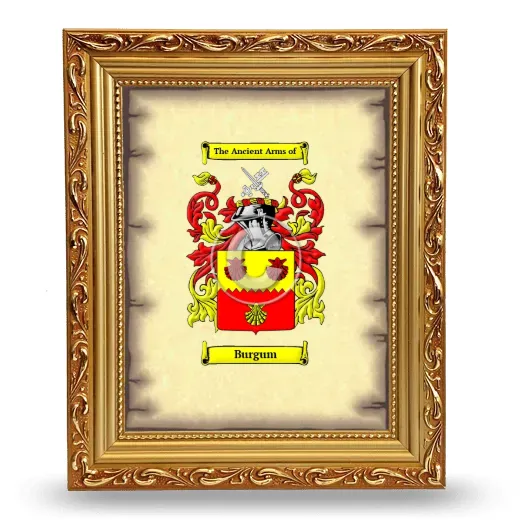 Burgum Coat of Arms Framed - Gold