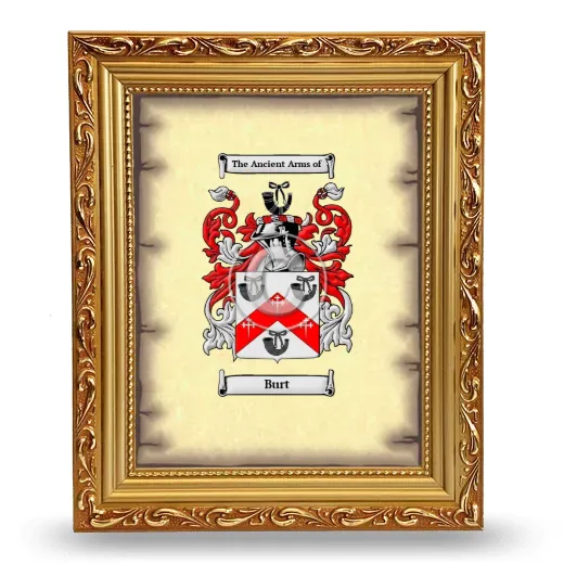 Burt Coat of Arms Framed - Gold