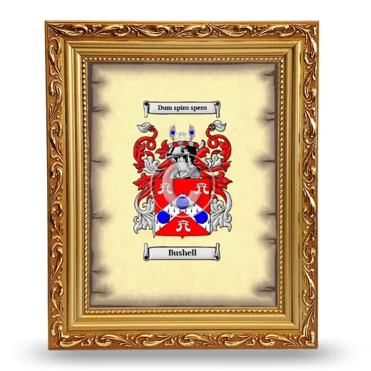 Bushell Coat of Arms Framed - Gold