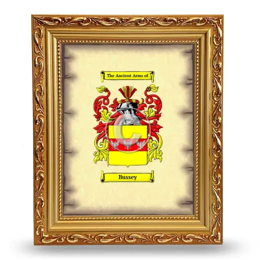 Bussey Coat of Arms Framed - Gold