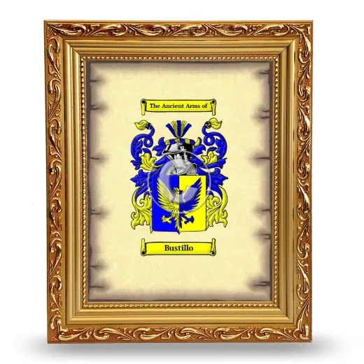 Bustillo Coat of Arms Framed - Gold