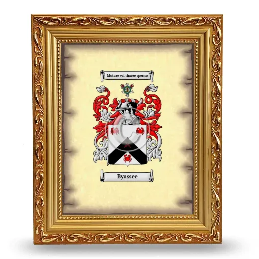 Byassee Coat of Arms Framed - Gold