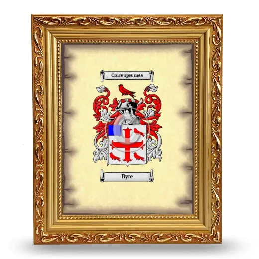 Byre Coat of Arms Framed - Gold