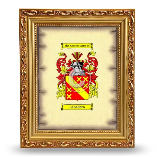 Caballero Coat of Arms Framed - Gold