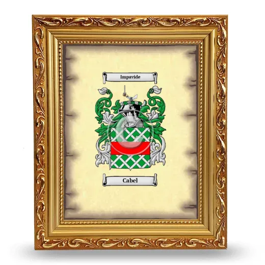 Cabel Coat of Arms Framed - Gold