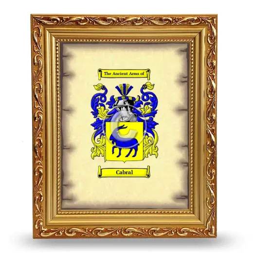 Cabral Coat of Arms Framed - Gold