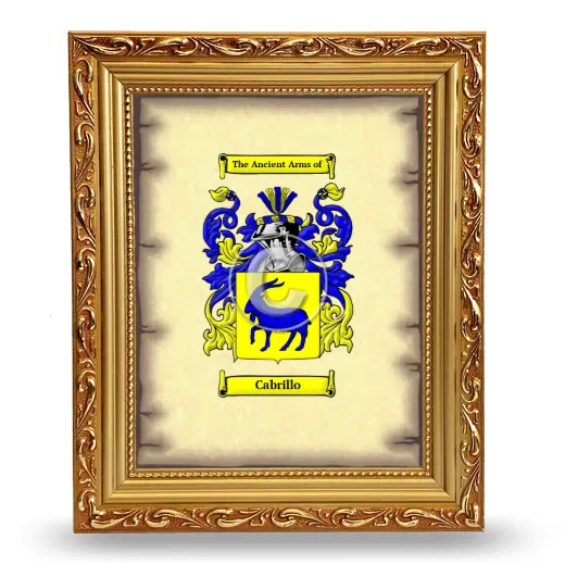 Cabrillo Coat of Arms Framed - Gold