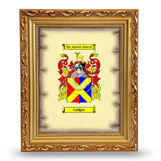 Cadger Coat of Arms Framed - Gold