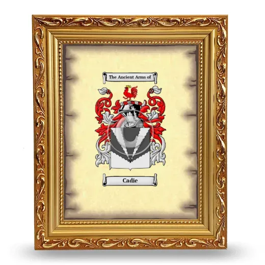 Cadie Coat of Arms Framed - Gold