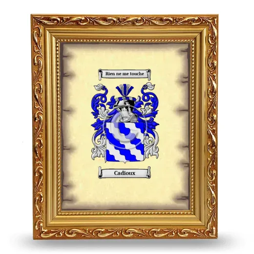 Cadioux Coat of Arms Framed - Gold